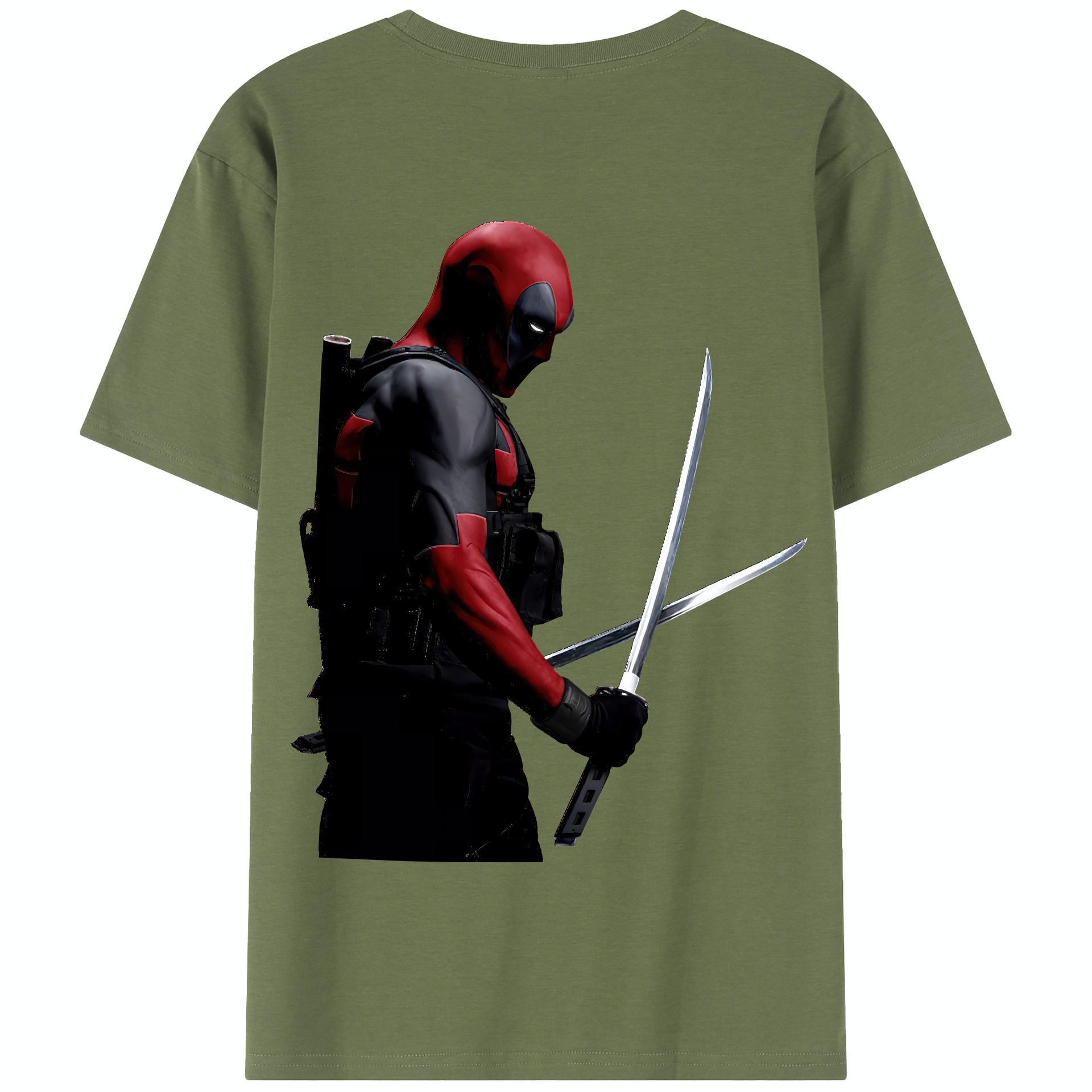 （画像用） Deadpool デッドプール 綿100％半袖Tシャツ（背面プリント）